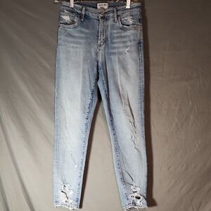 Agolde Faded Blue Distressed Skinny Jeans